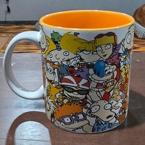 Nickelodeon 90s Cartoon Collage Ceramic Mug 20oz Silver Buffalo